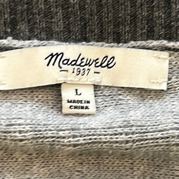 Madewell Crewneck Grey Color Block Sweater L - Picture 6 of 9